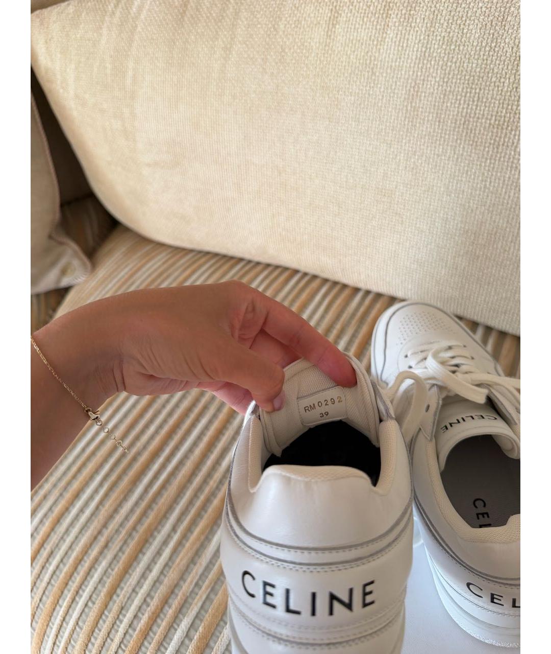 CELINE Белые кожаные кеды, фото 6
