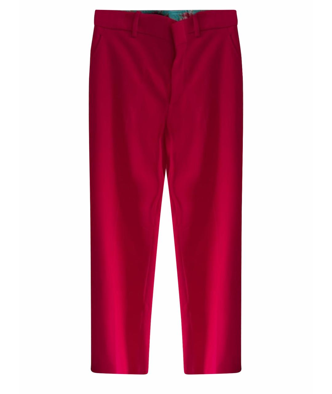 GUCCI Красные вискозные прямые брюки, фото 1