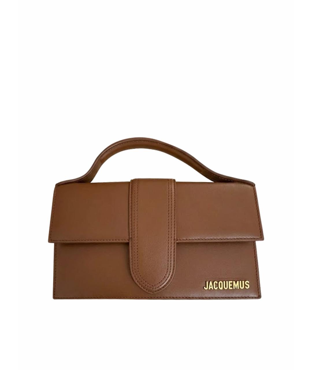 JACQUEMUS Коричневая кожаная сумка через плечо, фото 1
