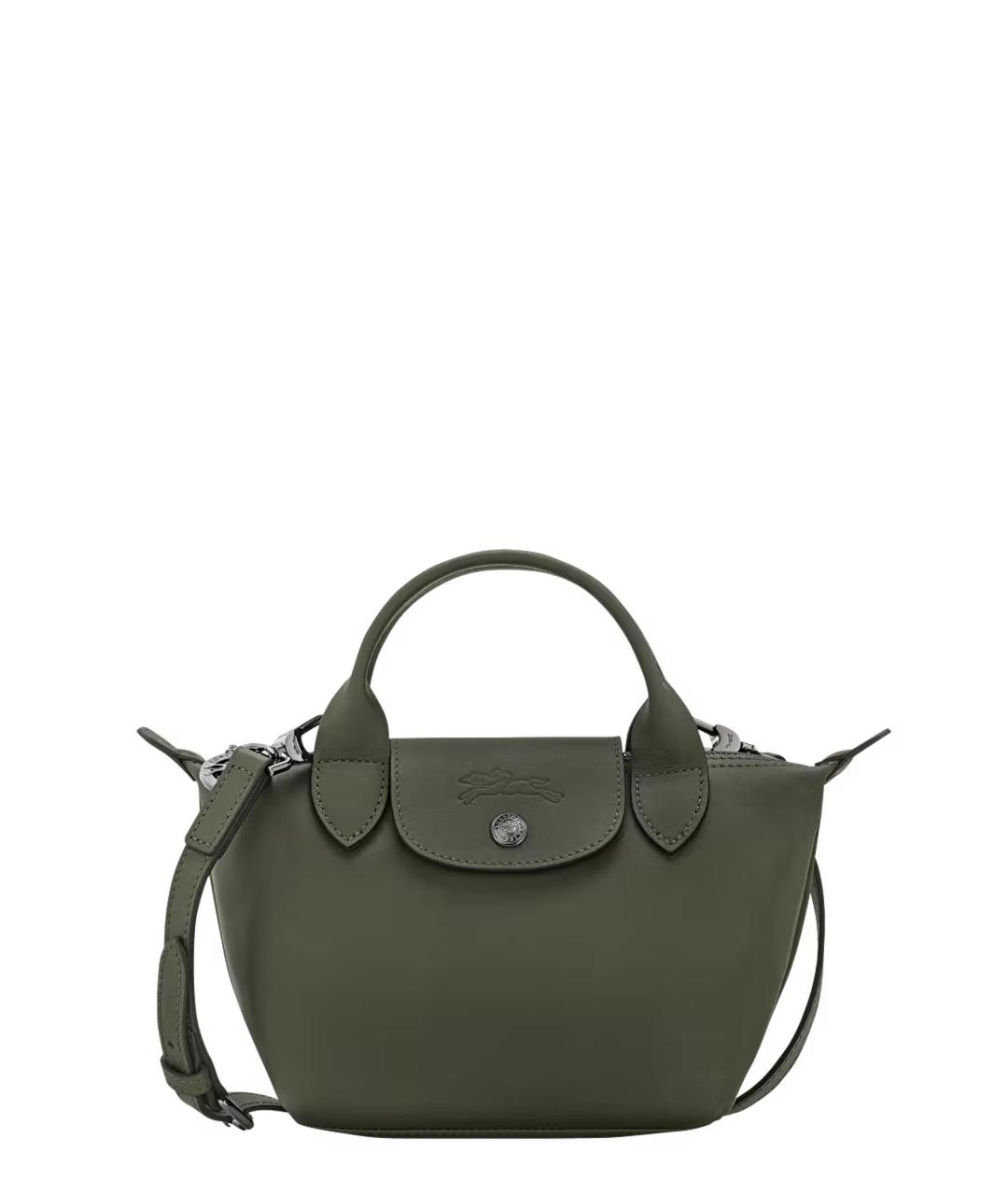 LONGCHAMP Зеленая кожаная сумка тоут, фото 1