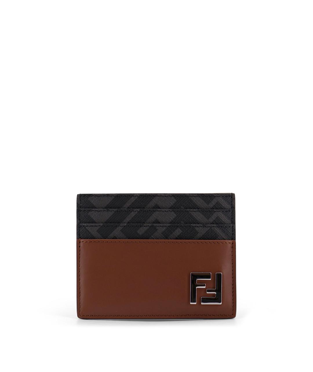 FENDI Коричневый полиуретановый кардхолдер, фото 1