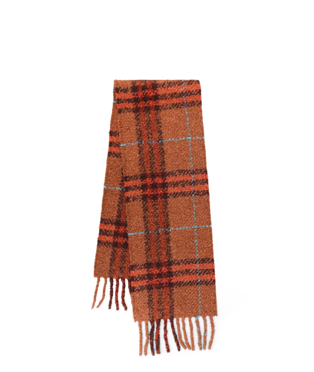BURBERRY Коричневый шерстяной шарф, фото 1