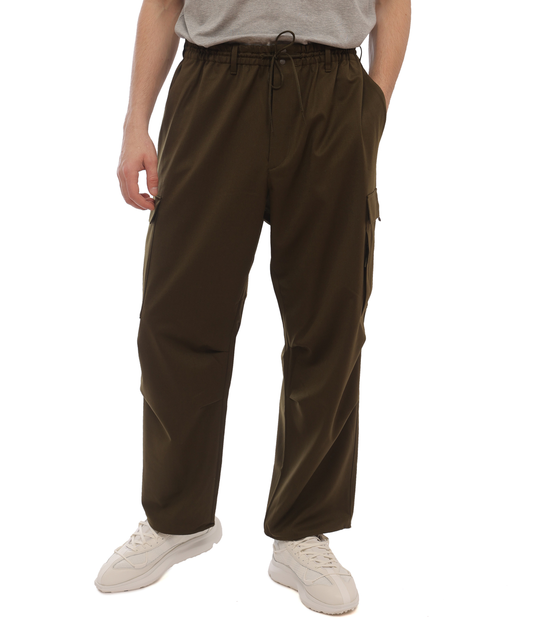 Y-3 Хаки шерстяные повседневные брюки, фото 6