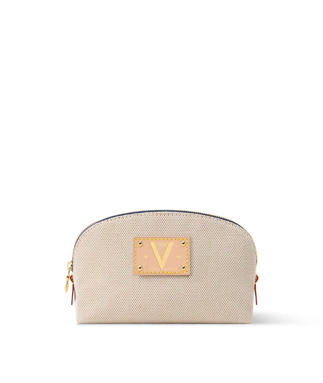 LOUIS VUITTON Бежевая тканевая косметичка, фото 1