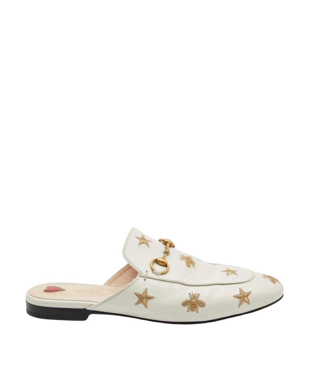 GUCCI Бежевые кожаные мюли, фото 1