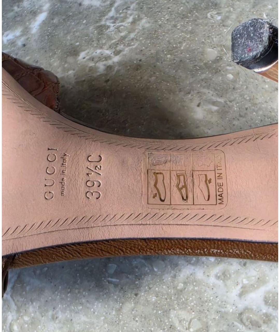 GUCCI Коричневые мюли из экзотической кожи, фото 7