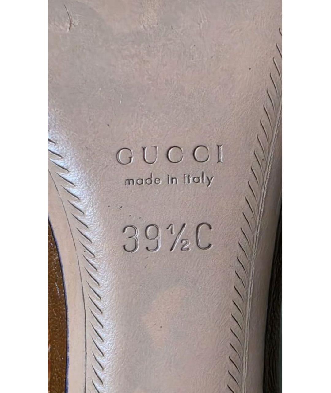 GUCCI Коричневые мюли из экзотической кожи, фото 6