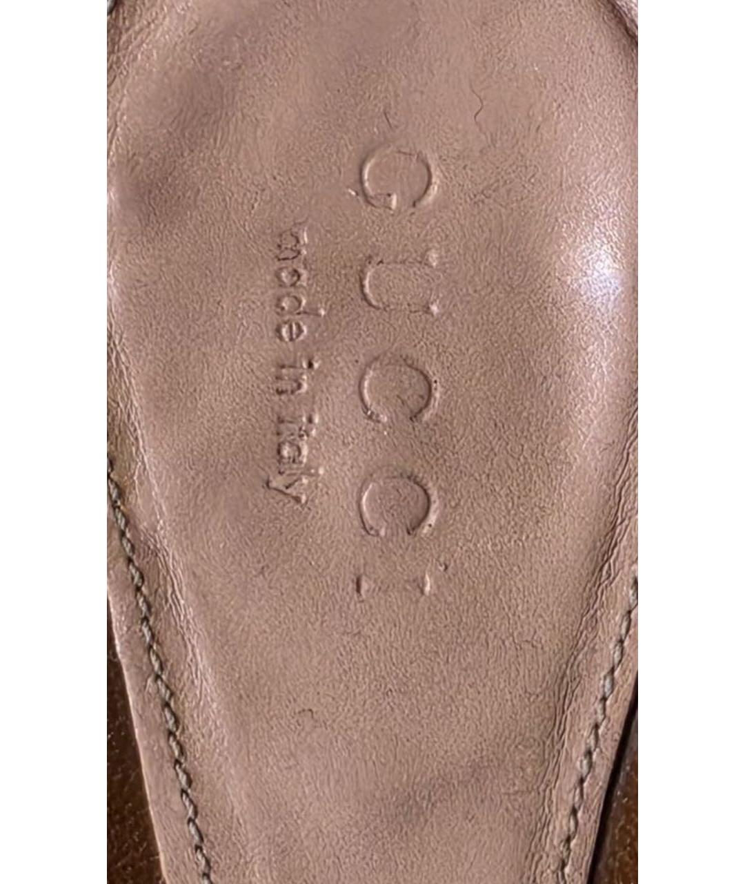 GUCCI Коричневые мюли из экзотической кожи, фото 5