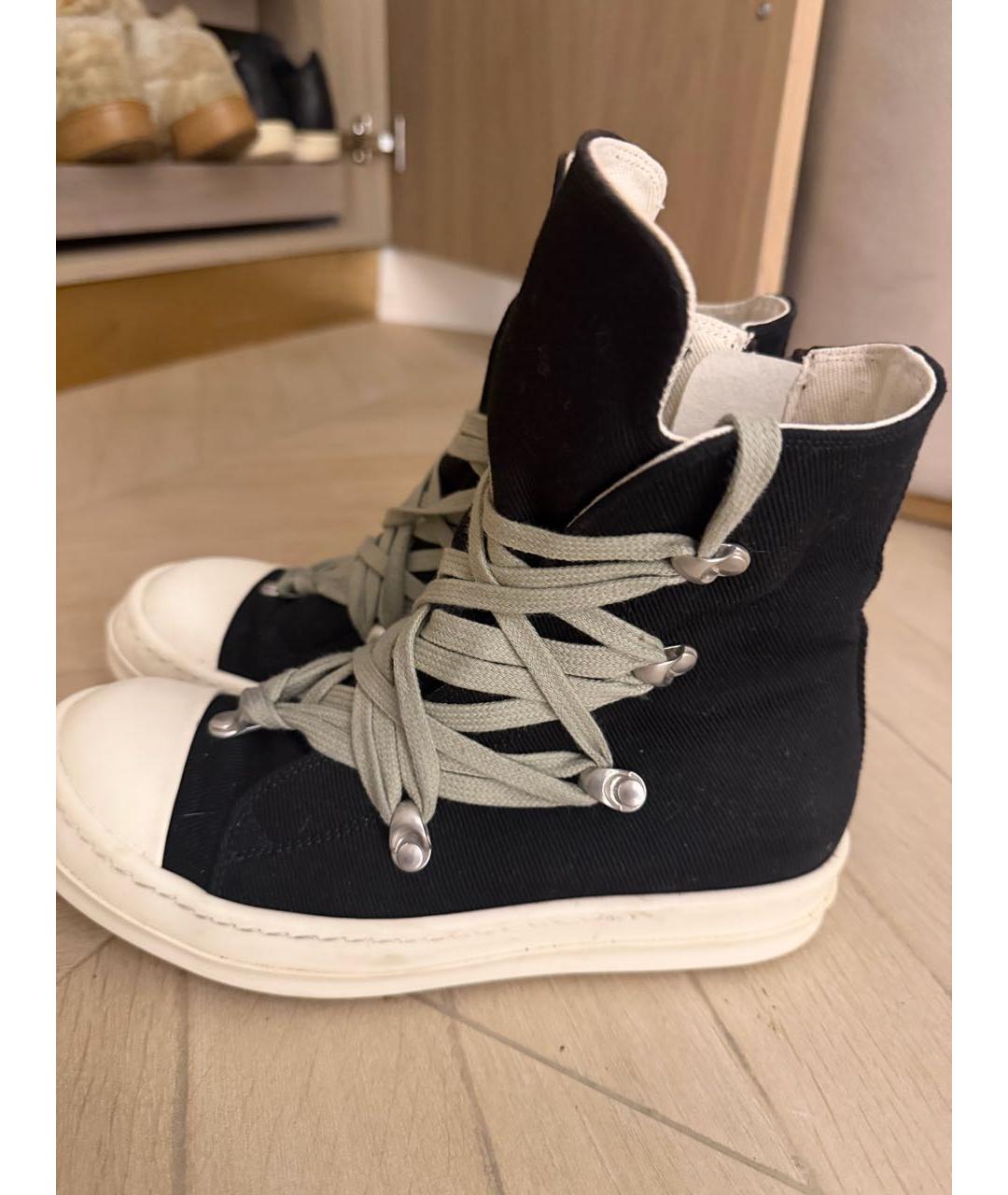 RICK OWENS DRKSHDW Черные текстильные кроссовки, фото 2