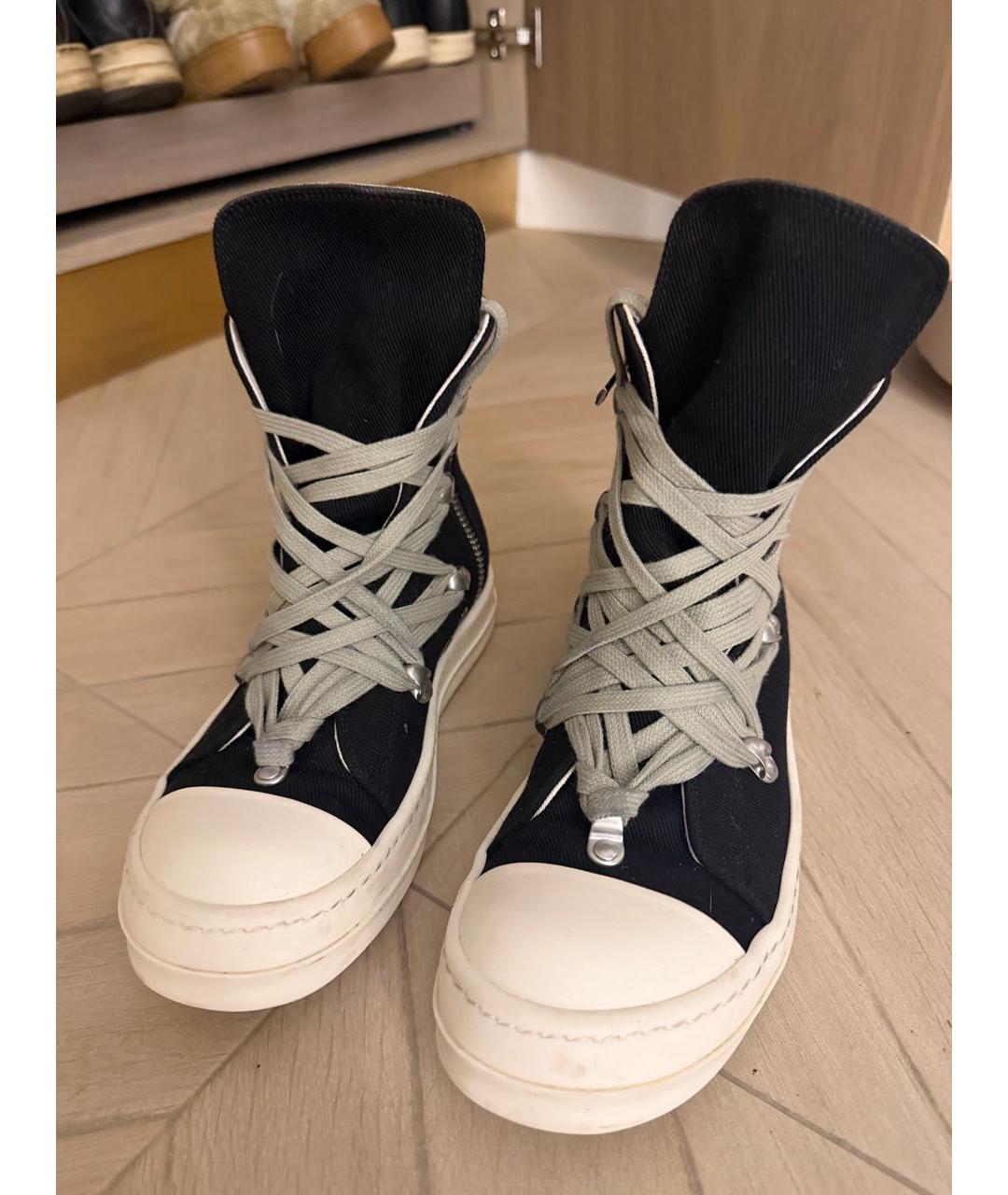 RICK OWENS DRKSHDW Черные текстильные кроссовки, фото 3