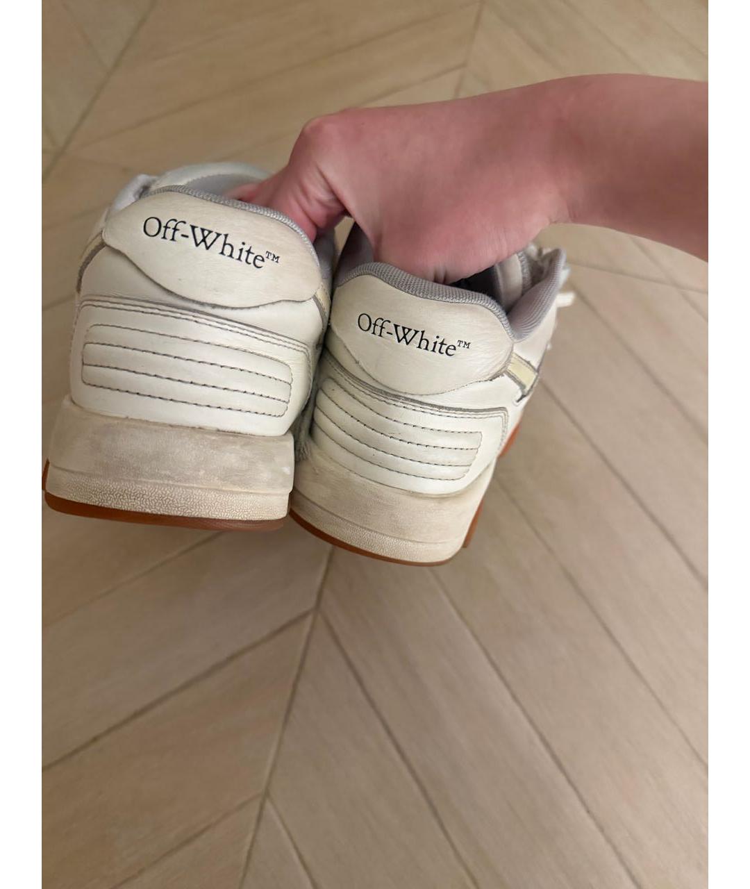 OFF-WHITE Белые кожаные кроссовки, фото 5