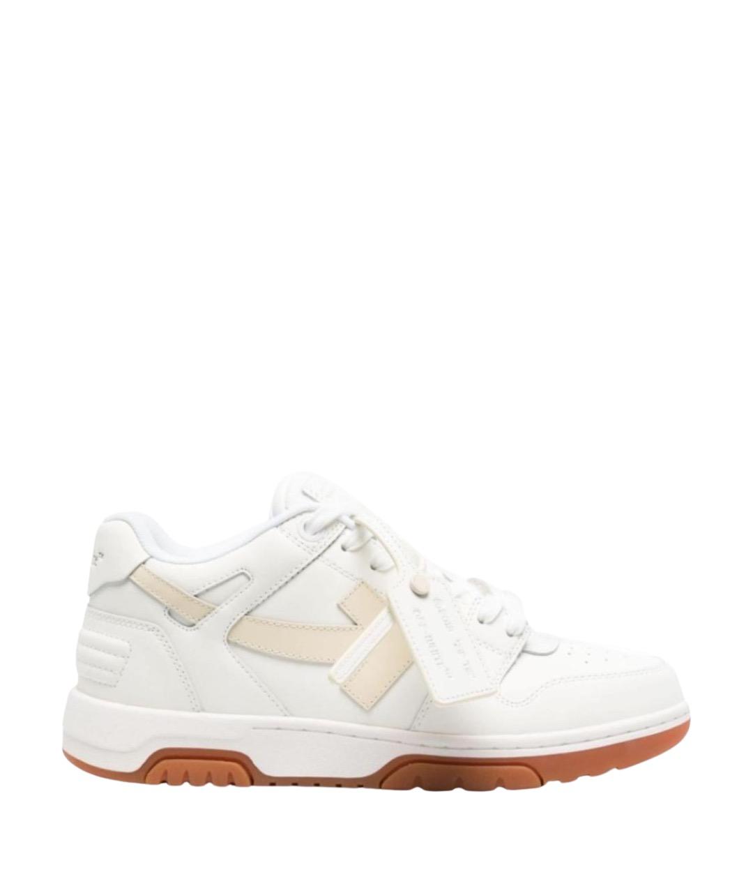 OFF-WHITE Белые кожаные кроссовки, фото 1