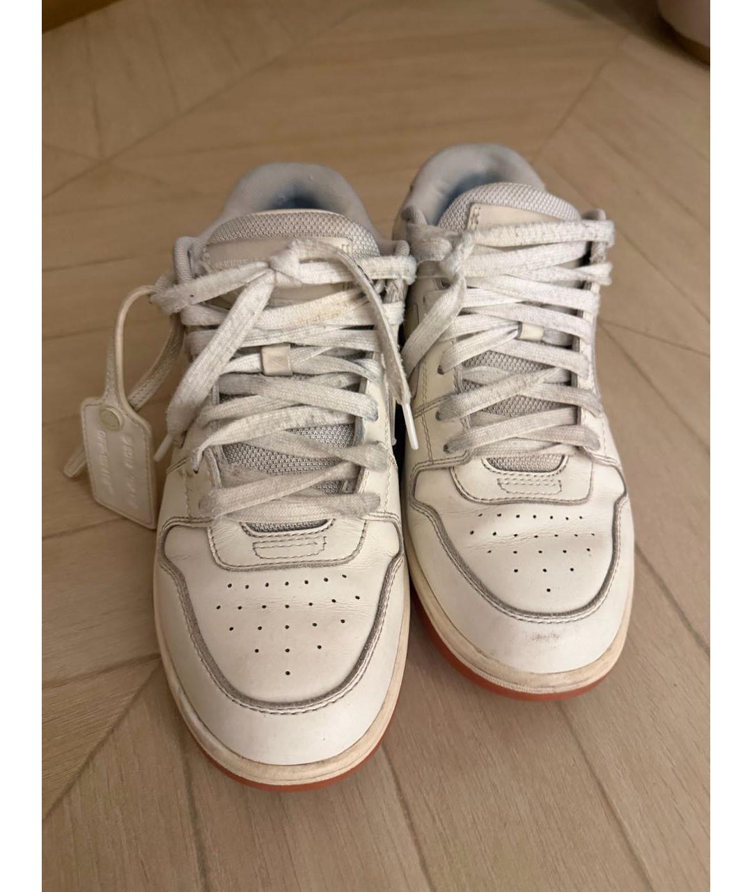 OFF-WHITE Белые кожаные кроссовки, фото 3
