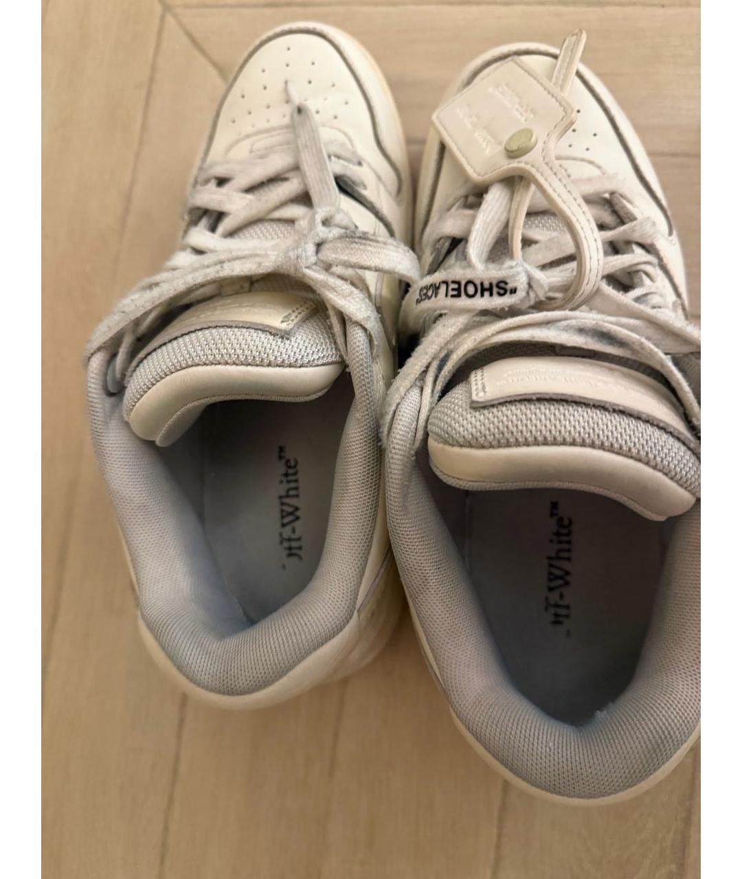 OFF-WHITE Белые кожаные кроссовки, фото 4