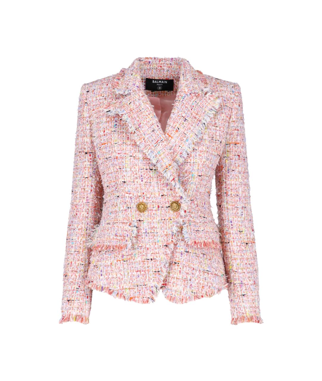 BALMAIN Розовый полиамидовый жакет/пиджак, фото 1