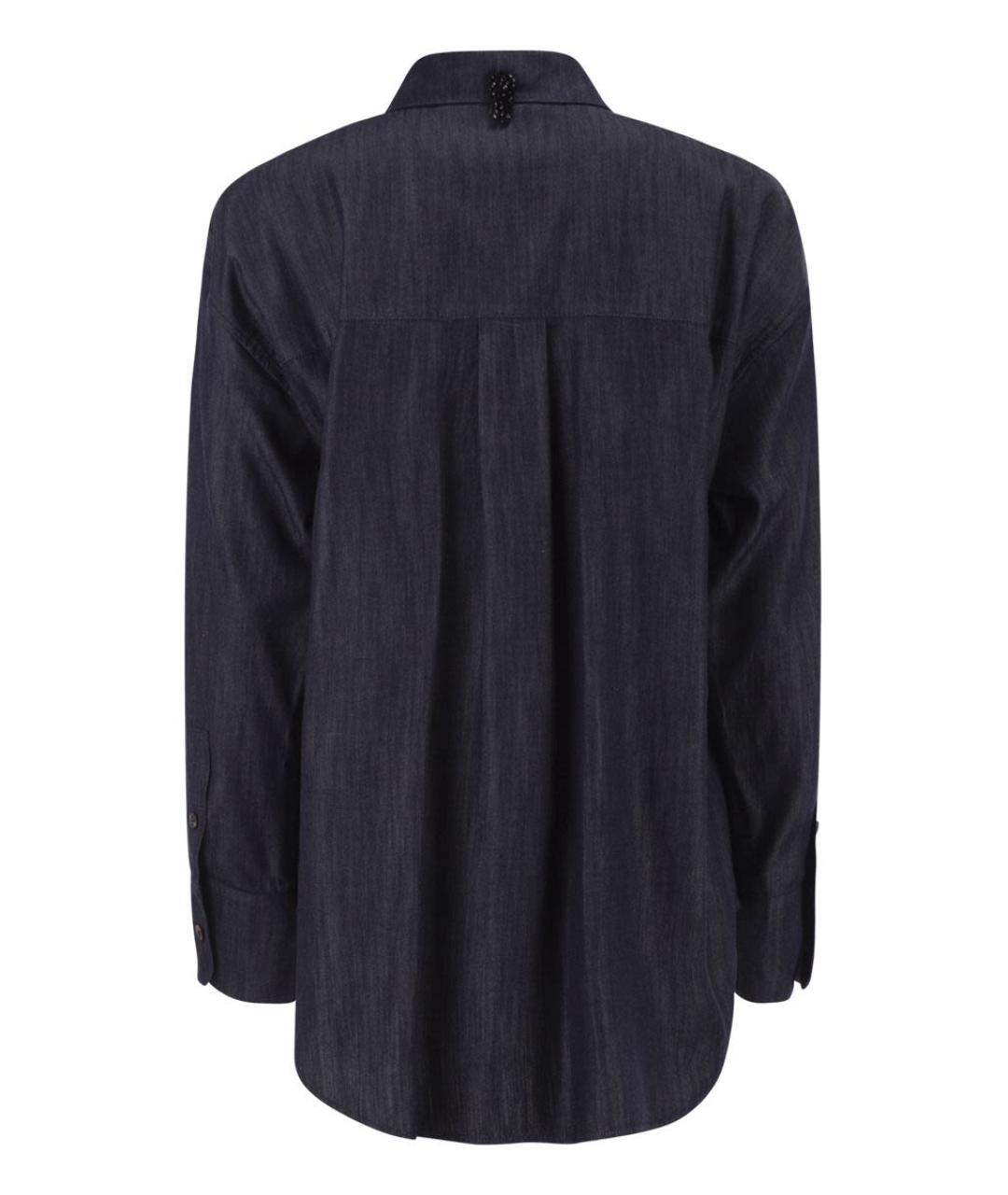 'S MAX MARA Темно-синяя хлопковая рубашка, фото 2