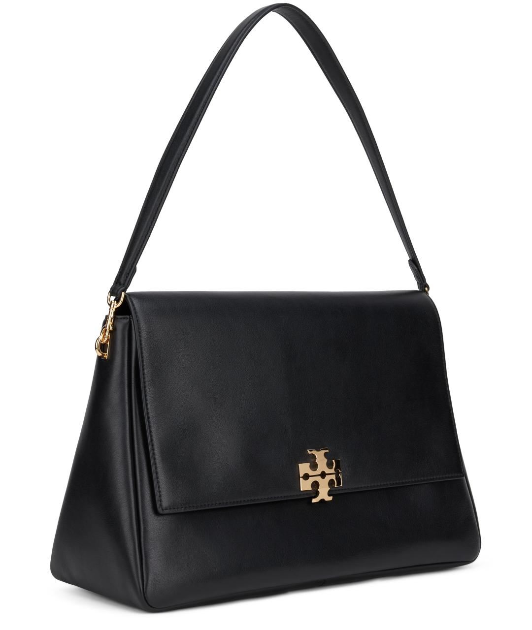 TORY BURCH Черная кожаная сумка с короткими ручками, фото 3
