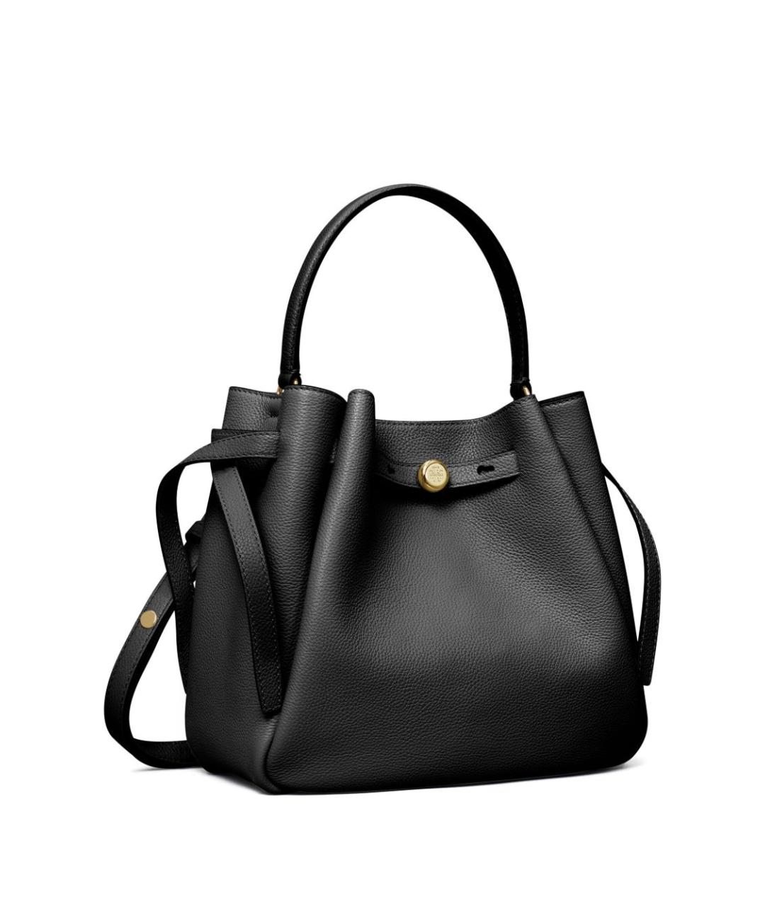 TORY BURCH Черная кожаная сумка с короткими ручками, фото 2