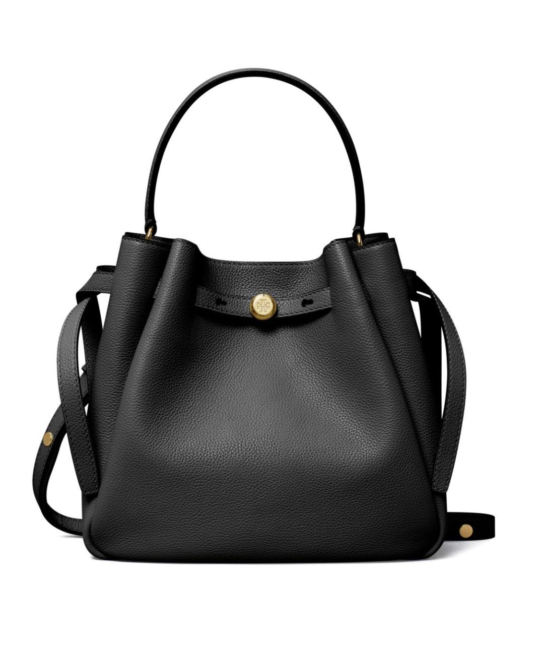 TORY BURCH Черная кожаная сумка с короткими ручками, фото 1