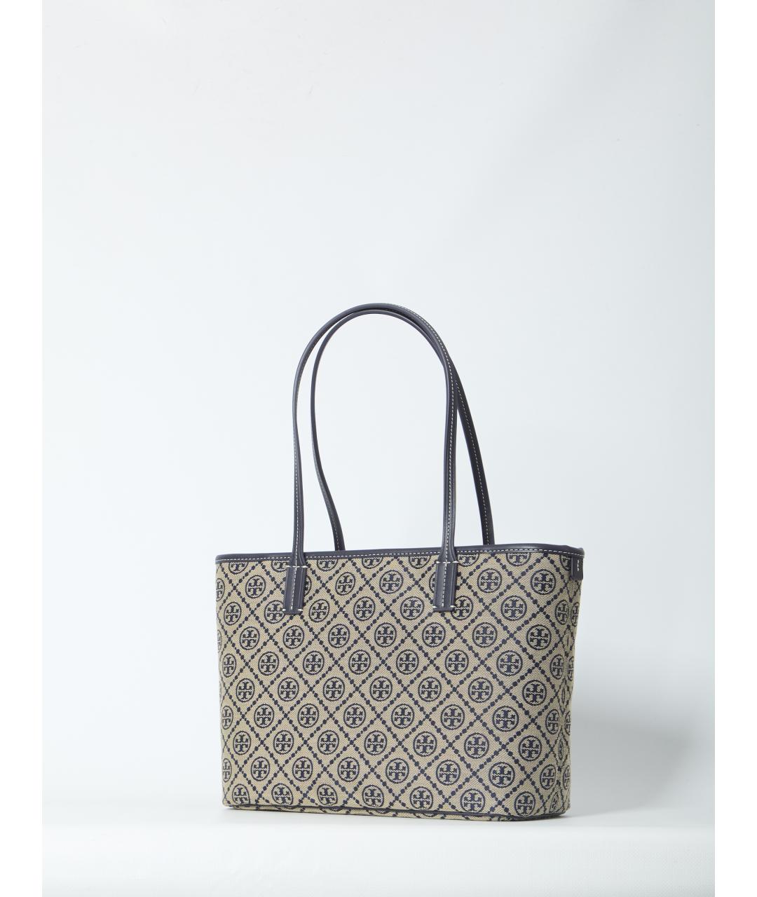 TORY BURCH Синяя хлопковая сумка тоут, фото 2
