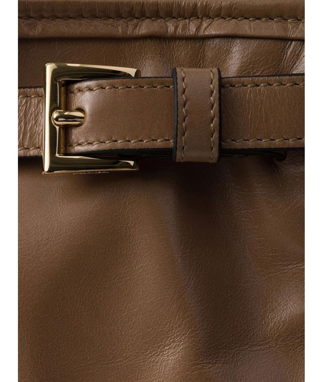 PRADA Коричневая кожаная сумка тоут, фото 4