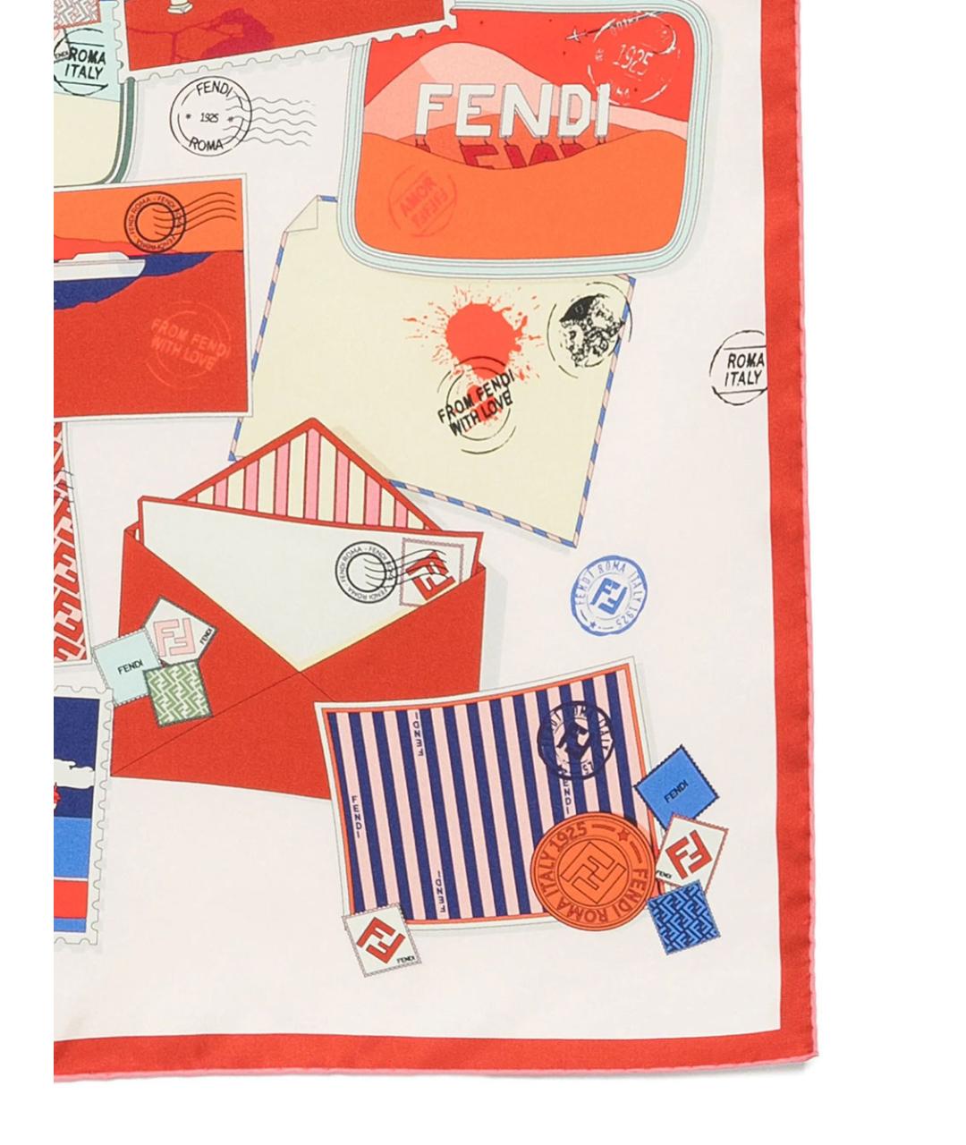 FENDI Мульти шелковый шарф, фото 3