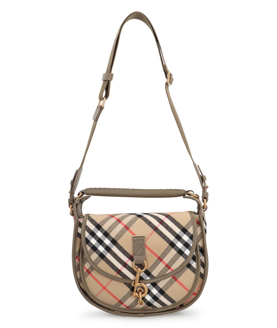 BURBERRY Бежевая синтетическая сумка через плечо, фото 4