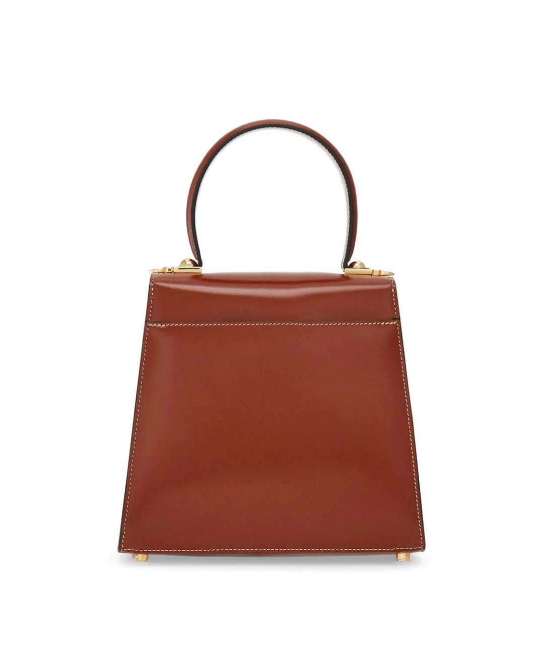 FERRAGAMO Коричневая кожаная сумка с короткими ручками, фото 4