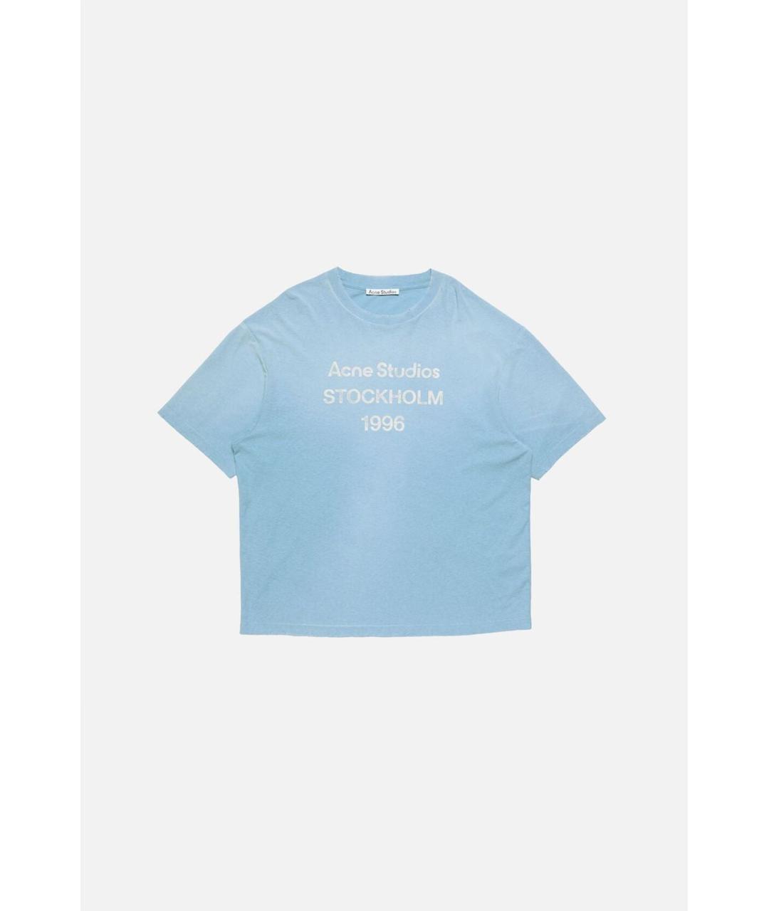 ACNE STUDIOS Голубая хлопковая футболка, фото 1