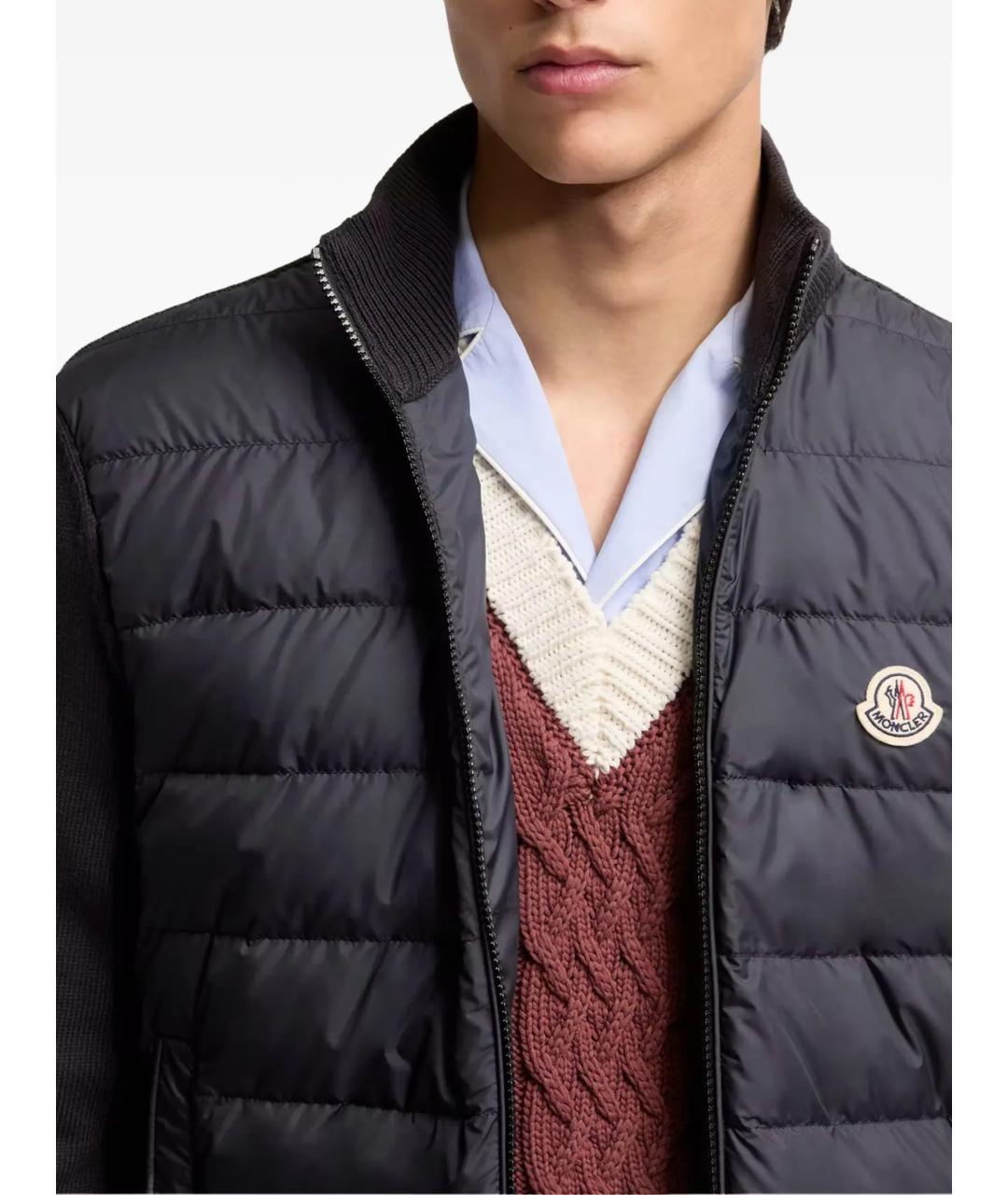 MONCLER Черная полиэстеровая куртка, фото 3