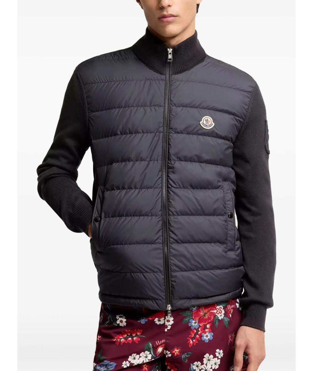 MONCLER Черная полиэстеровая куртка, фото 4