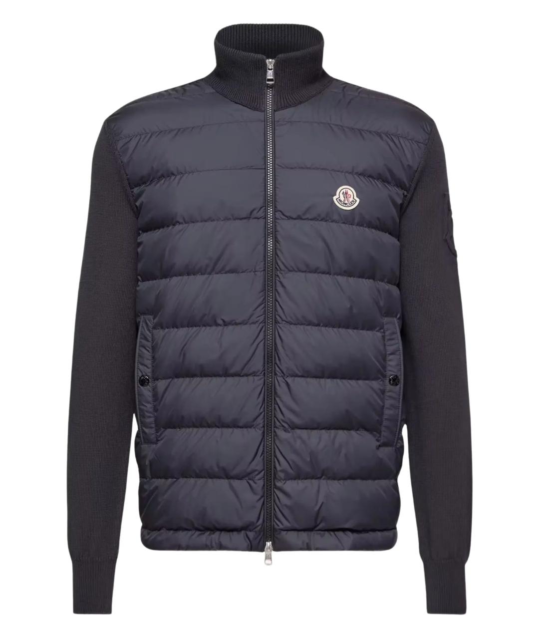 MONCLER Черная полиэстеровая куртка, фото 1