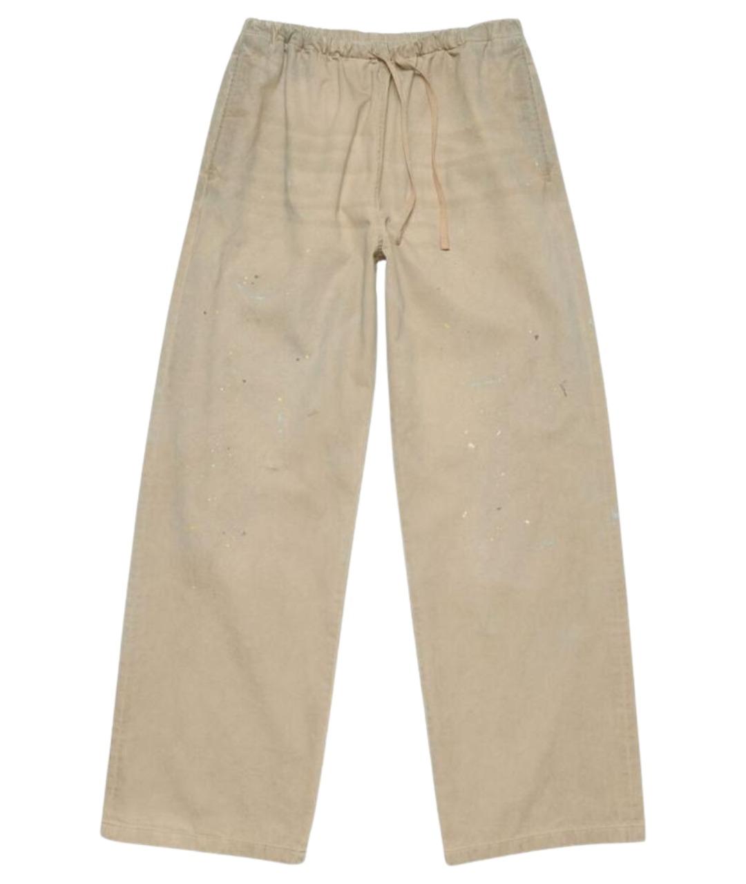 ACNE STUDIOS Бежевые хлопковые повседневные брюки, фото 1