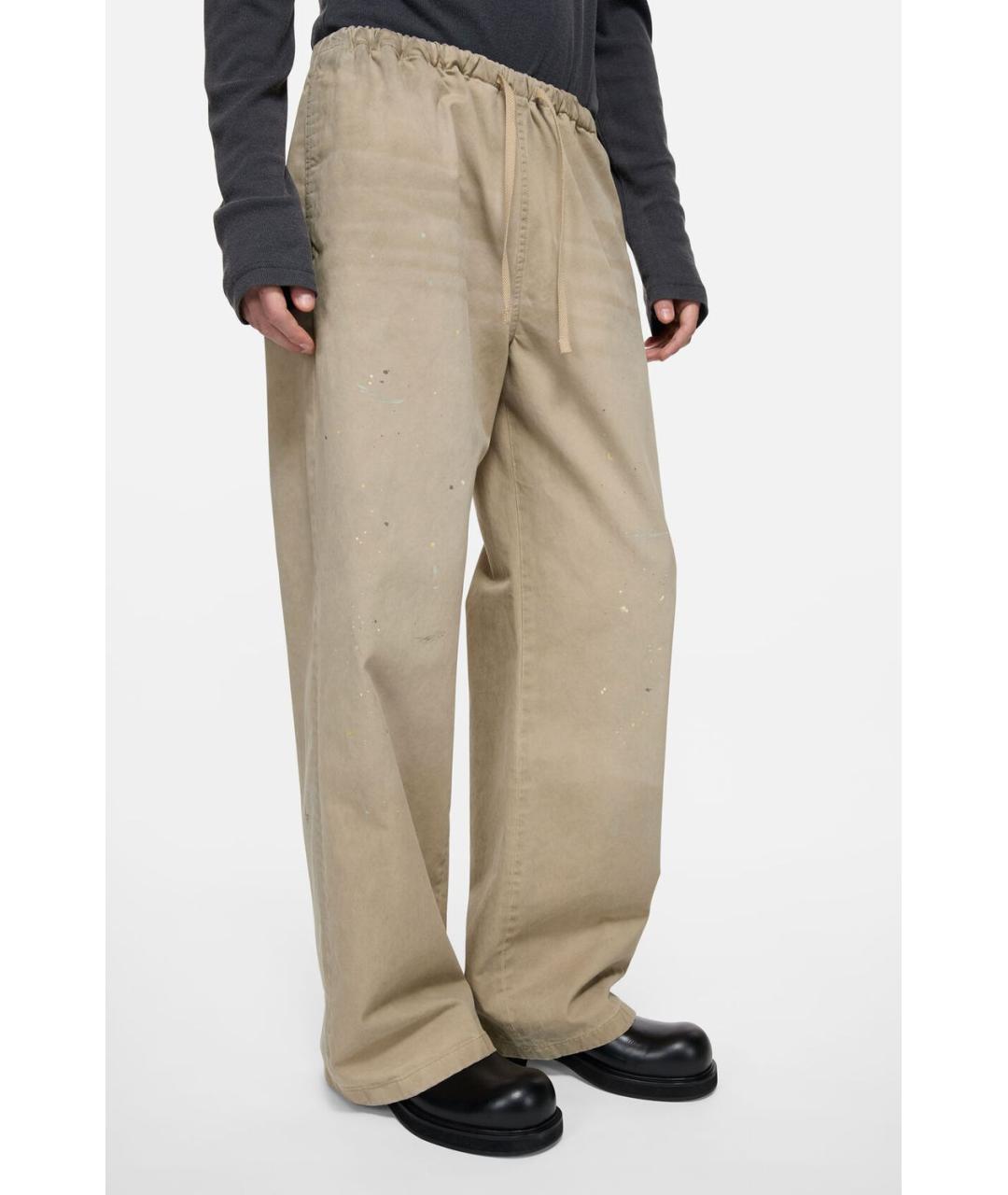 ACNE STUDIOS Бежевые хлопковые повседневные брюки, фото 4