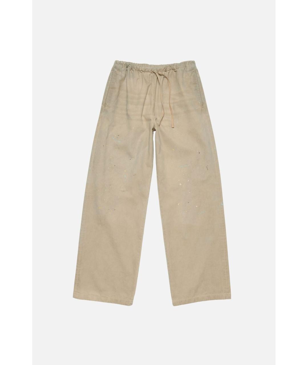 ACNE STUDIOS Бежевые хлопковые повседневные брюки, фото 3