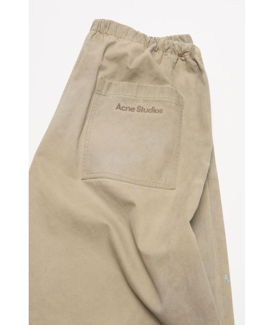ACNE STUDIOS Бежевые хлопковые повседневные брюки, фото 2