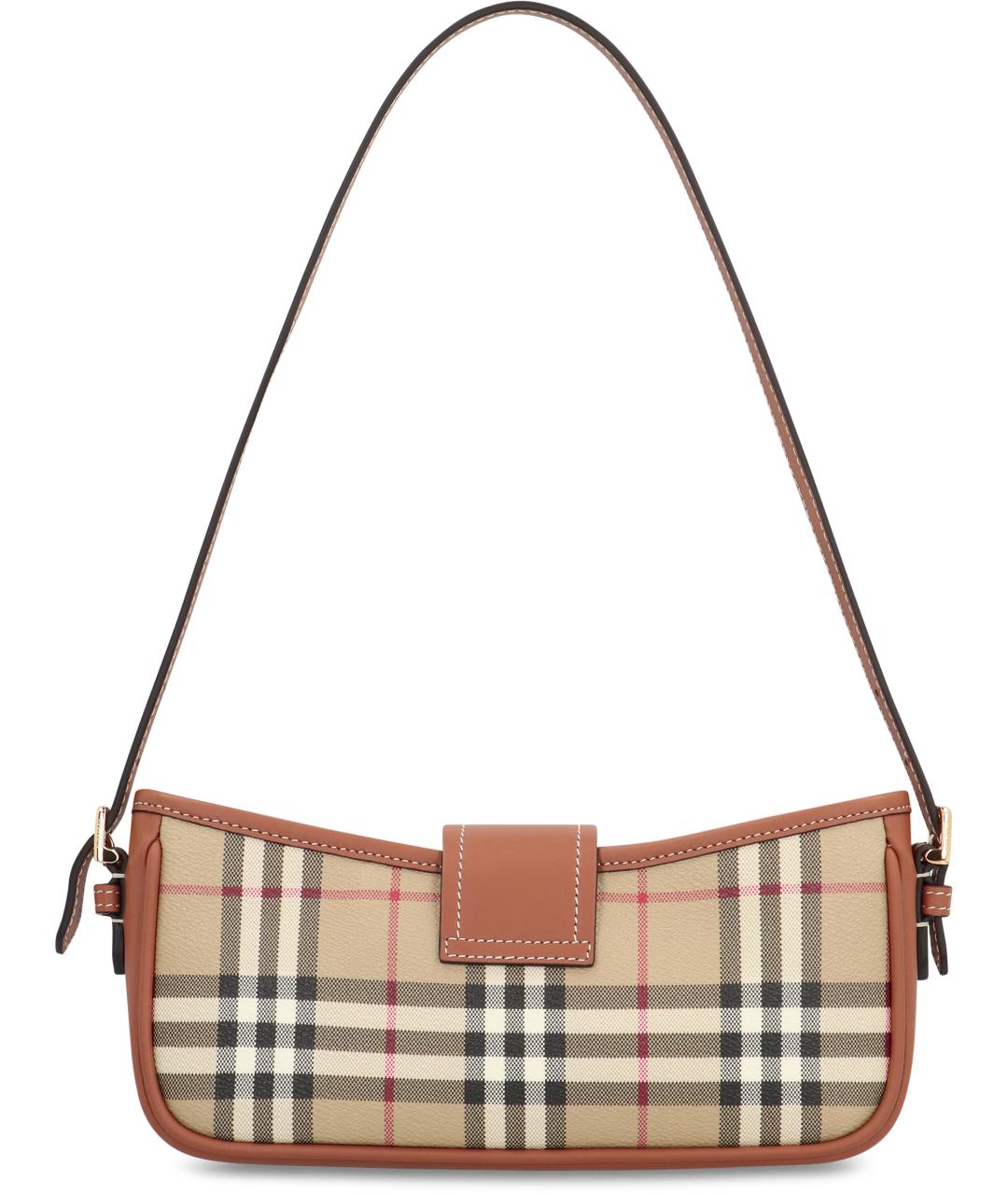 BURBERRY Бежевая синтетическая сумка через плечо, фото 4