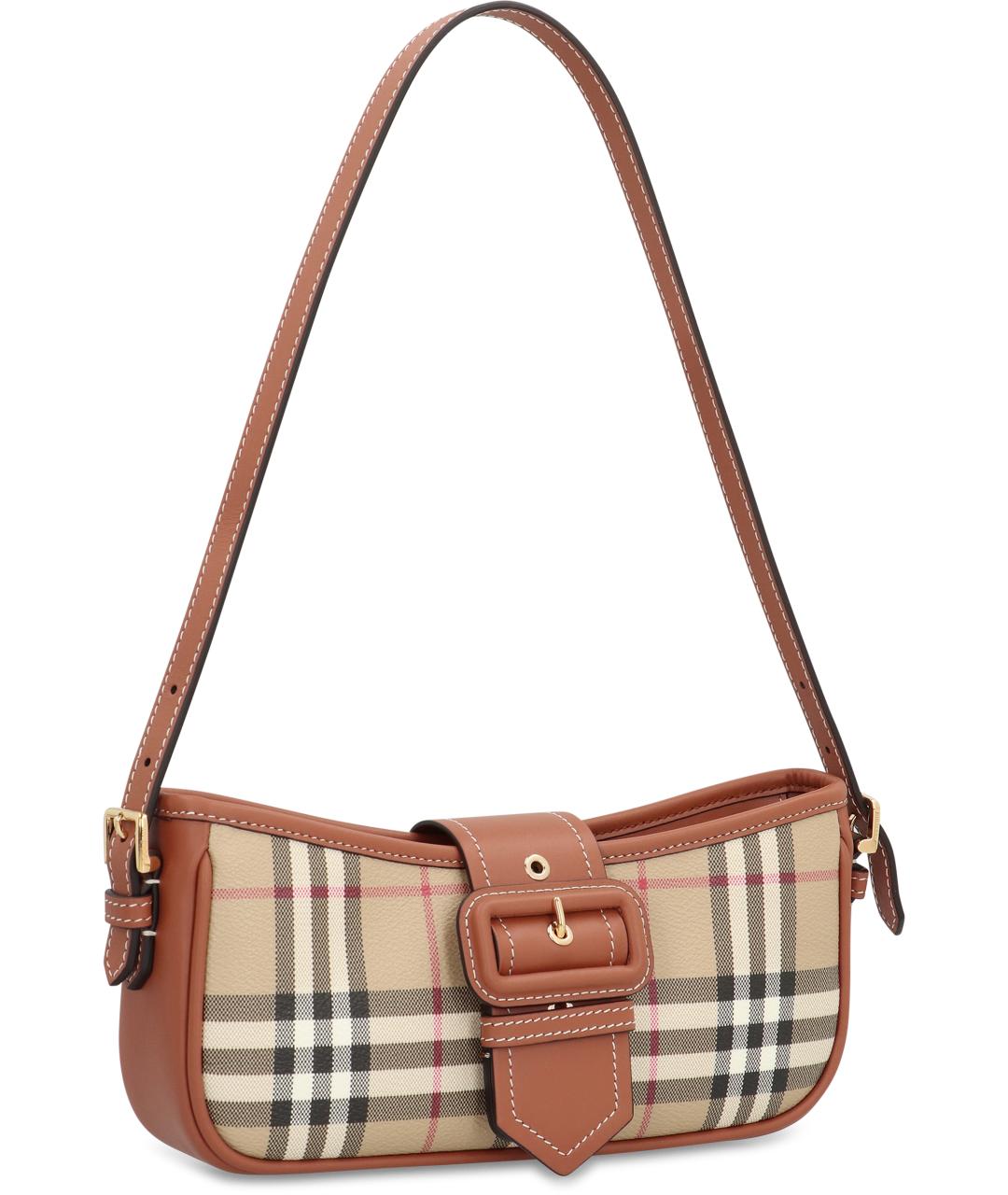 BURBERRY Бежевая синтетическая сумка через плечо, фото 2