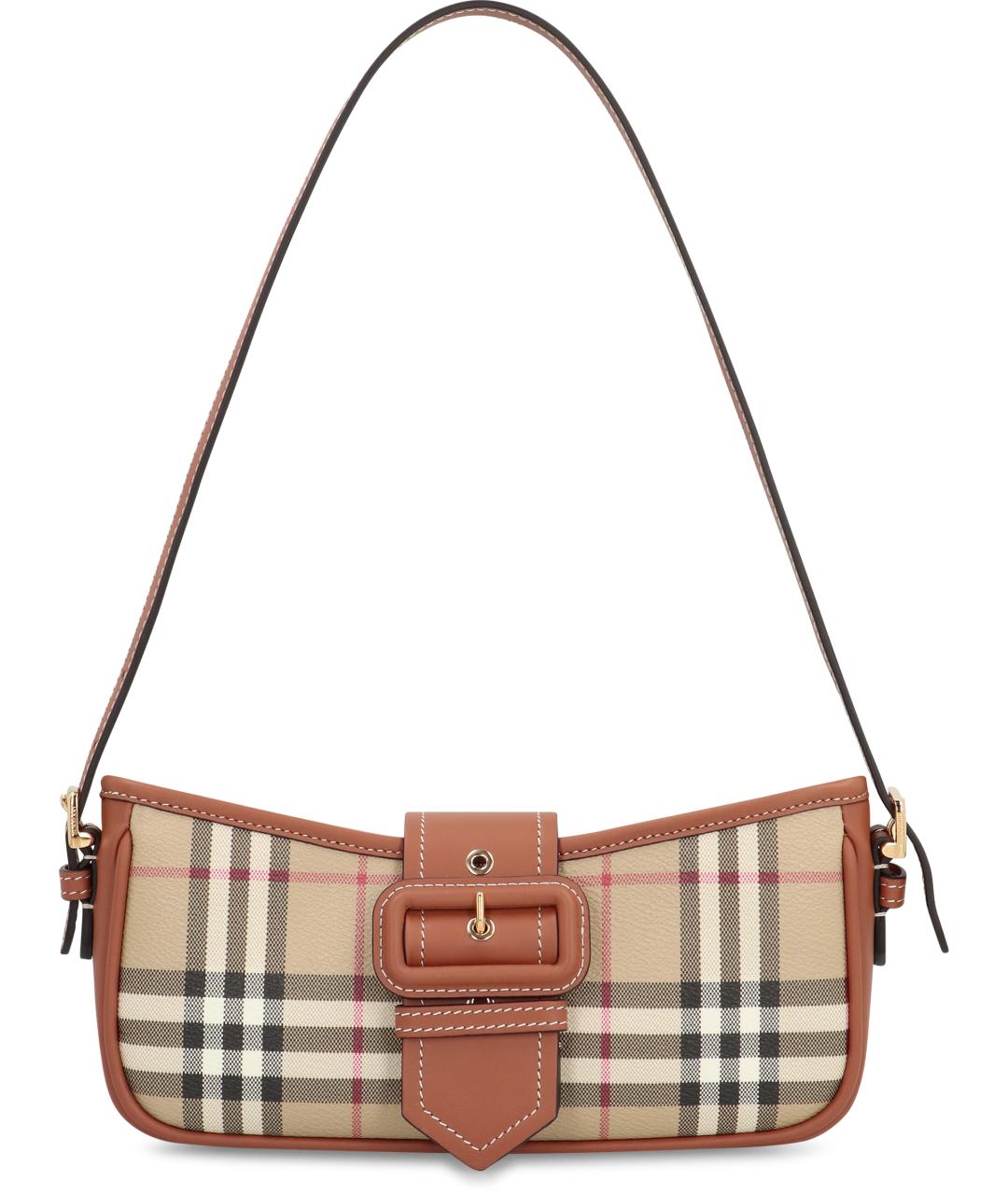 BURBERRY Бежевая синтетическая сумка через плечо, фото 3