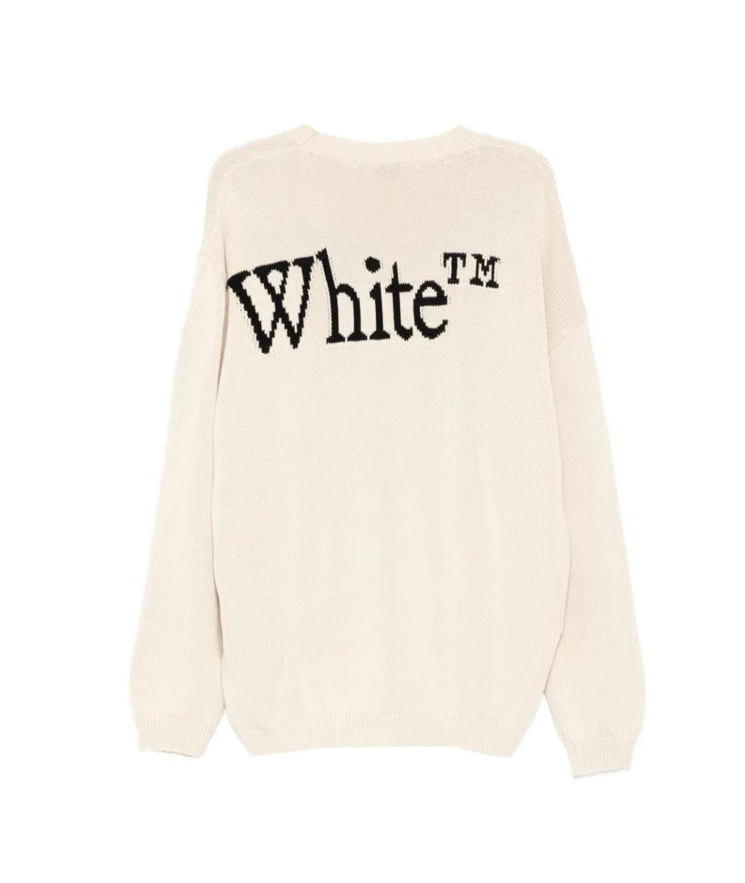 OFF-WHITE Бежевый хлопковый джемпер / свитер, фото 2