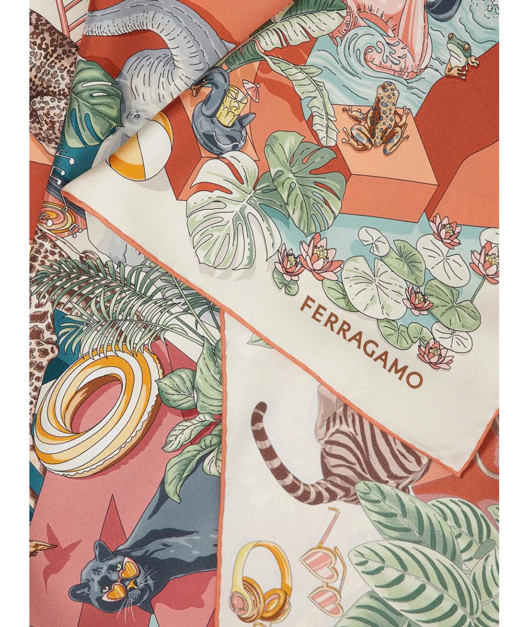 FERRAGAMO Мульти шелковый шарф, фото 3