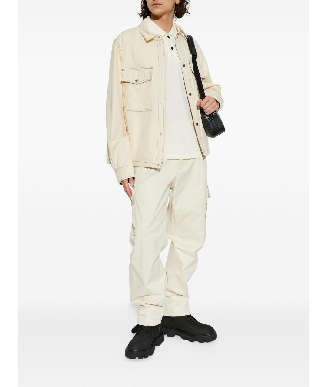 MONCLER Бежевая хлопковая кэжуал рубашка, фото 3