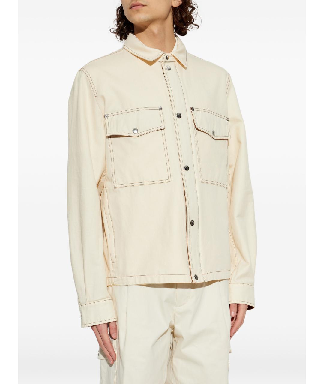 MONCLER Бежевая хлопковая кэжуал рубашка, фото 4