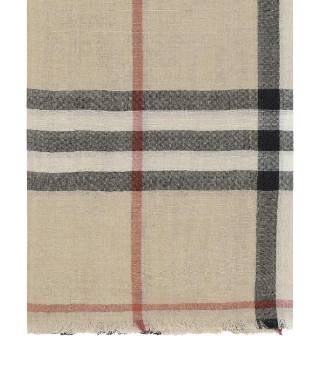 BURBERRY Бежевый шерстяной шарф, фото 3
