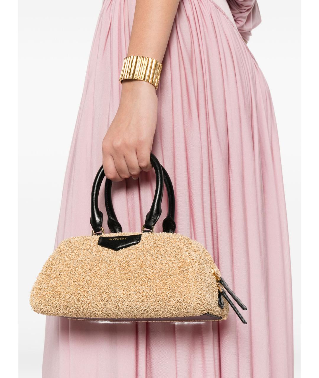 GIVENCHY Бежевая синтетическая сумка с короткими ручками, фото 3