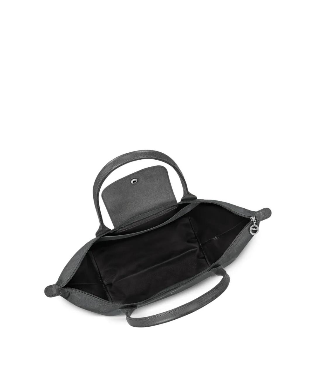 LONGCHAMP Серая синтетическая сумка с короткими ручками, фото 4