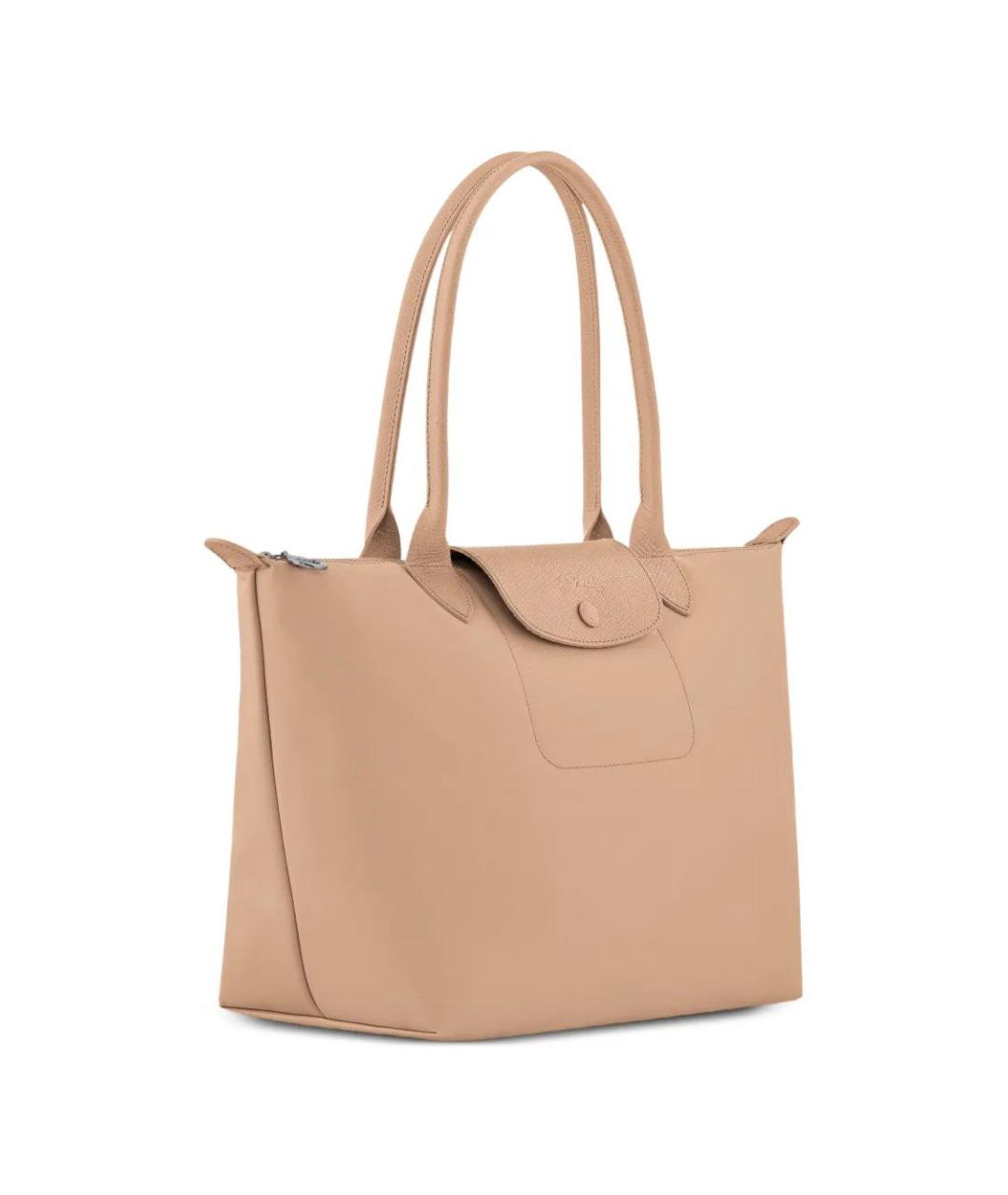 LONGCHAMP Бежевая кожаная сумка через плечо, фото 3
