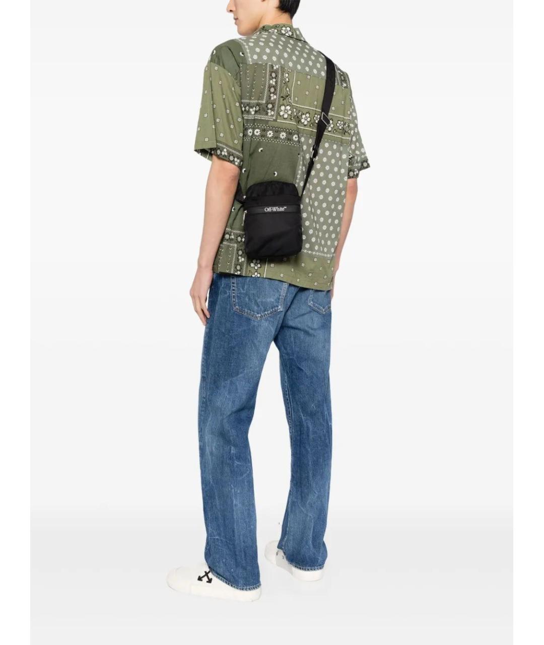 OFF-WHITE Черная синтетическая сумка на плечо, фото 2
