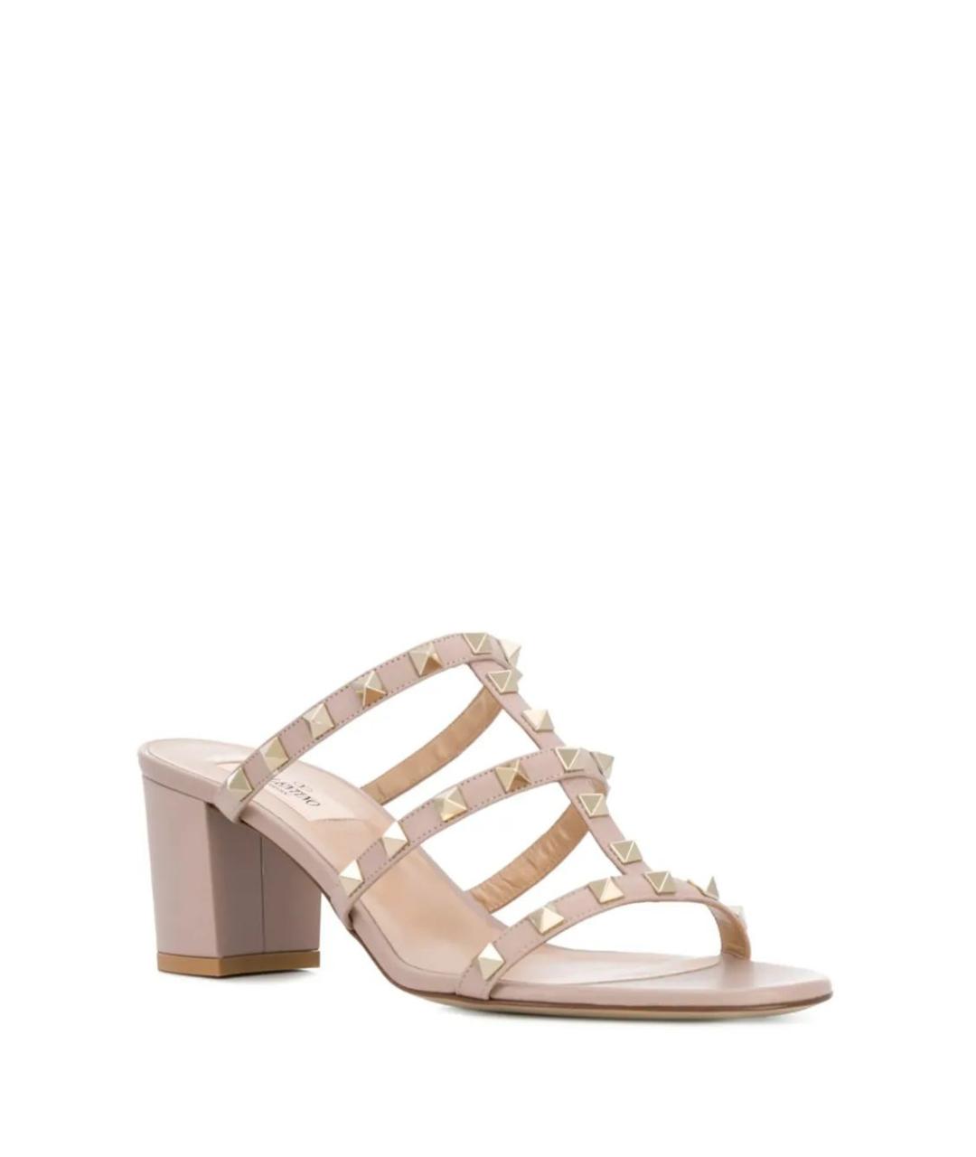 VALENTINO Розовые кожаные мюли, фото 2