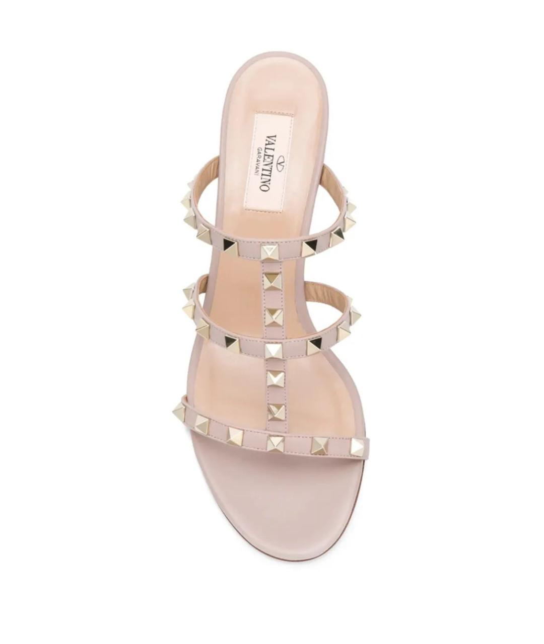 VALENTINO Розовые кожаные мюли, фото 4